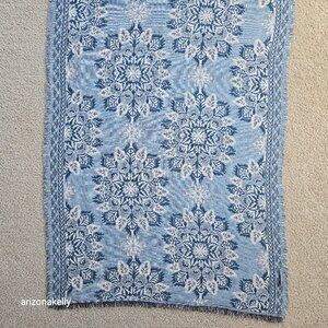J. Jill Snowflake Jacquard Scarf India Ink Blue
